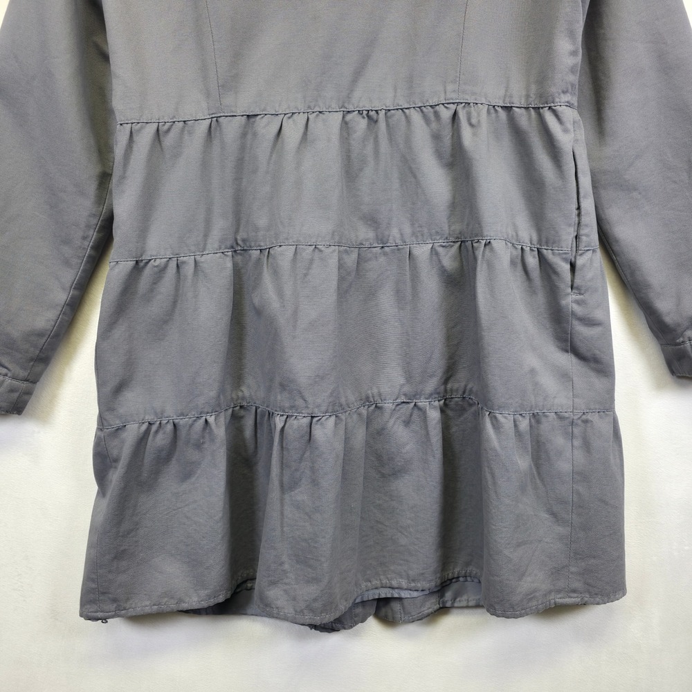 Xhilaration Coat Women XL Gray Peter Pan Tier Minimalist Classic Longline Jacket - Picture 15 of 16